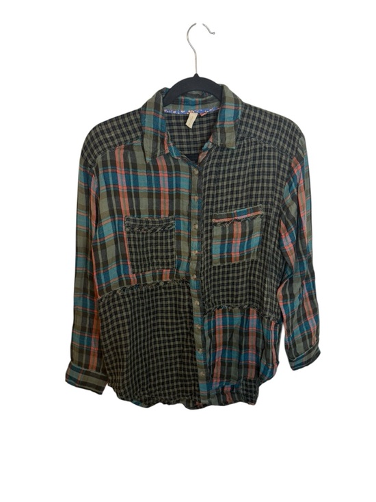 Pilcro Tops - Pilcro Grunge Boho Patchwork Button Down Shirt